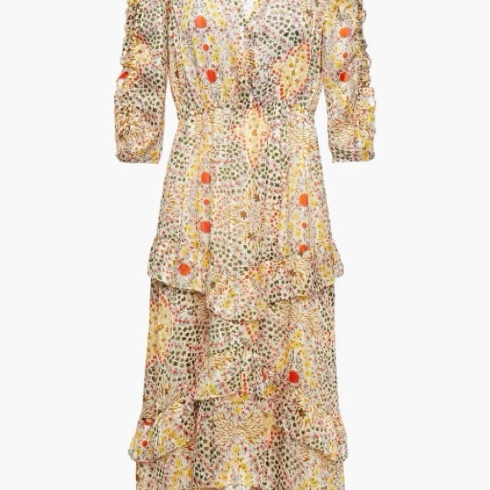Ba&sh midi maxi dress shiny floral